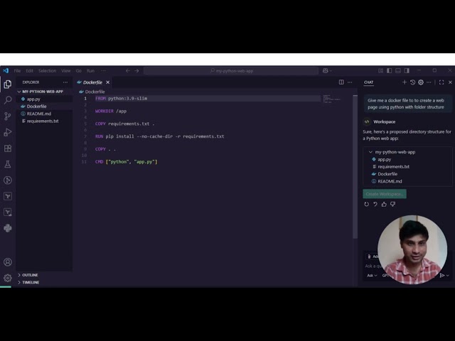 Day-3: Creating a simple web page with python using GitHub Copilot | Real-World DevOps Demo
