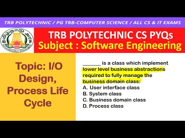 Design Class SOFTWARE ENGINEERING Tamil / PG TRB Computer Science / TRB Polytechnic CSE / PG TRB CS