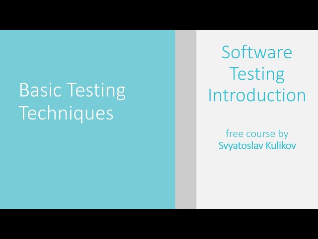 04 - 02 - Basic Testing Techniques [ENG]