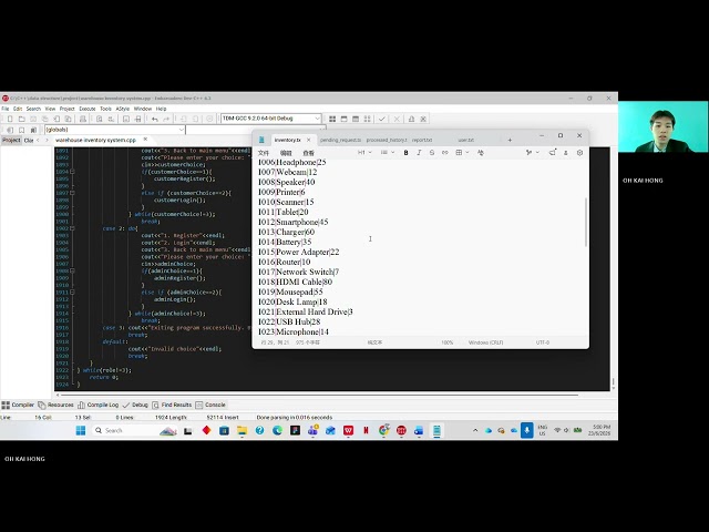 TDS4223 SECTION D1011 Group 6 Warehouse Inventory System (Data Structure and Algorithm)