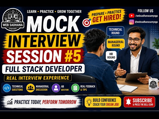 Mock Interview Session #5 | Full Stack Developer Interview | Technical, Managerial & HR Discussion