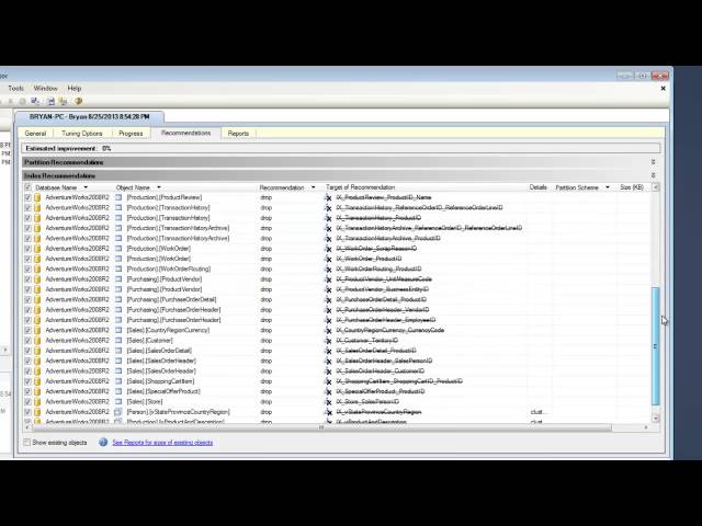 SQL Server Database Engine Tuning Advisor 2012