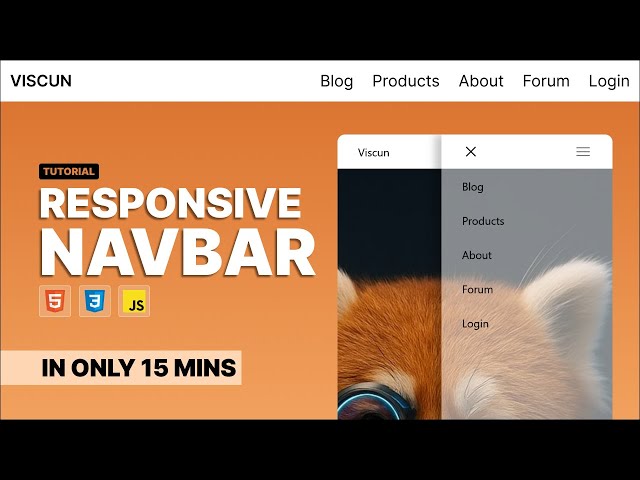How To Create A Responsive Navbar with HTML, CSS & JavaScript (No Frameworks)