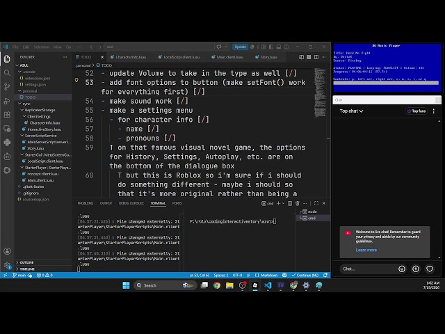 making the client-side ui for my interactive story engine