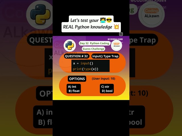 Day 32/100 python coding challenge. #programming #education #viral #tech #skills #cse #test #ai #cat