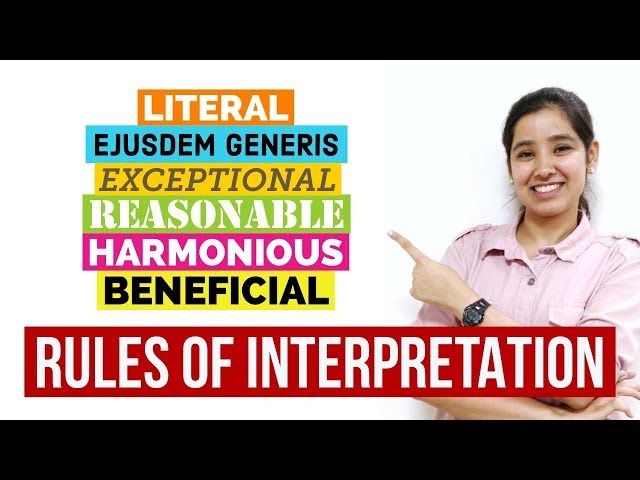 Rules of Interpretation | Interpretation of Statutes in Hindi