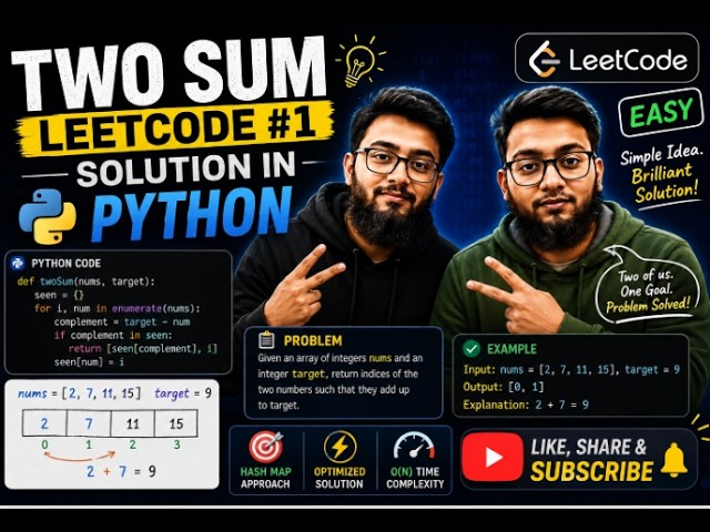 Two Sum LeetCode #1 Explained | Python Solution for Beginners