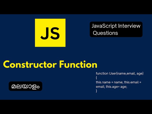 Constructor Functions | JavaScript Interview  Questions | Malayalam