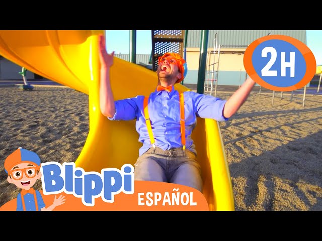 Blippi vista juegos infantiles al aire libre | Blippi | Moonbug Kids Parque de Juegos