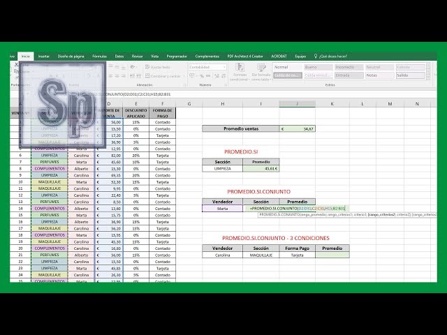 Excel - Cómo usar función PROMEDIO, PROMEDIO.SI y PROMEDIO.SI.CONJUNTO. Tutorial en español HD