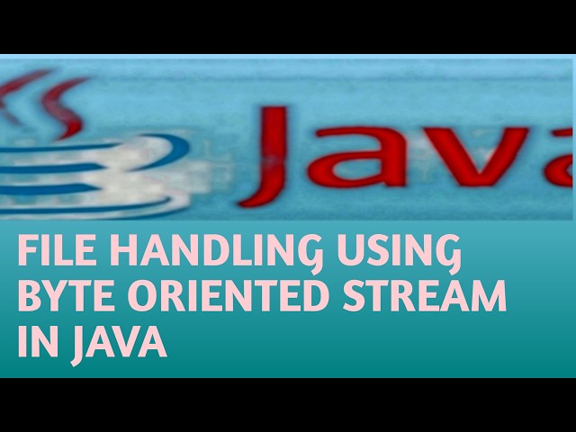 FILE HANDLING USING BYTE ORIENTED STREAM IN JAVA in Hindi Lecture 112