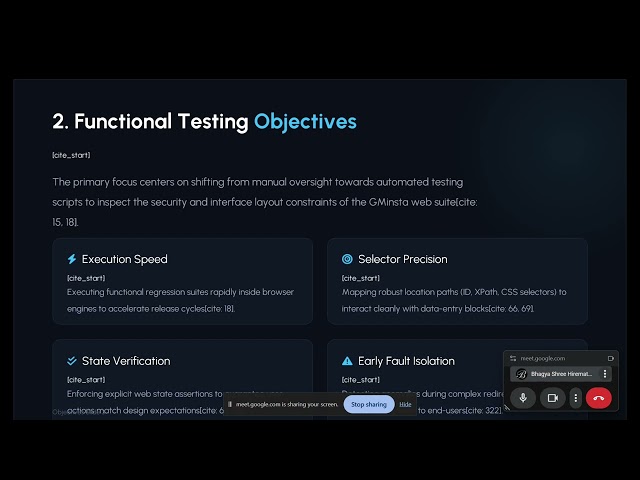 Automated Testing Verification of GMinsta Platform - Software Development and Methodologies