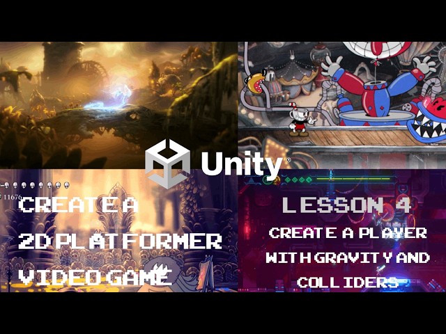 Create a 2D Platformer Video Game with Unity - Lesson 4 - Create a Player with Gravity and Colliders