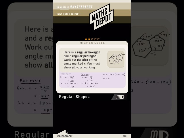 INTERIOR AND EXTERIOR ANGLES OF A POLYGON #math #shorts #mathhelp #mathtutorial #gcsemaths #maths