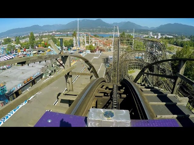 Coaster front seat on-ride HD POV Playland at the PNE