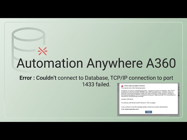 AA A360 MSSQL Express edition Database connection issue