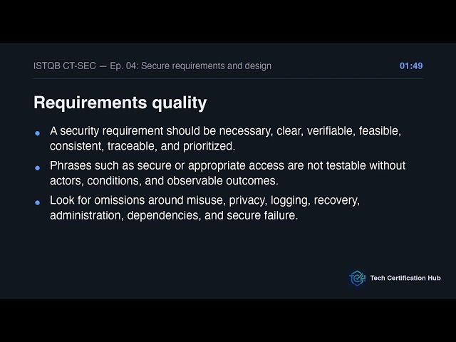 Secure requirements and design | ISTQB CT-SEC 2016 — Ep. 04