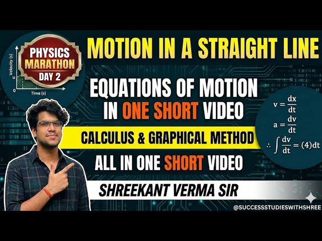 Obtain Equation of motion for constant acceleration by calculus and graphical METHOD(DAY2)