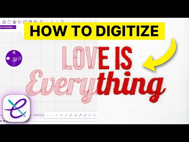 How to DIGITIZE Text for Machine Embroidery