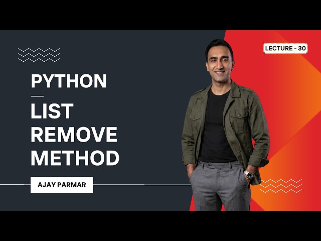 ➖ Python List Remove Method | Lecture 30 | Python + Data Analytics