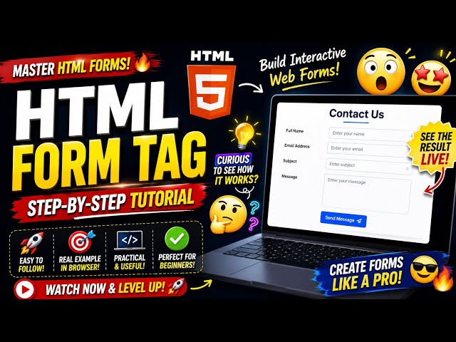 🤯 HTML Form Tag Tutorial for Beginners | Don't Skip This! 🚀 | @CodeSprintAcademy