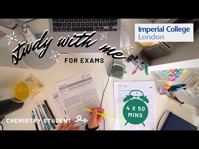 Chemistry STUDY WITH ME | 4 hours 50/10 pomodoro | study with me for university