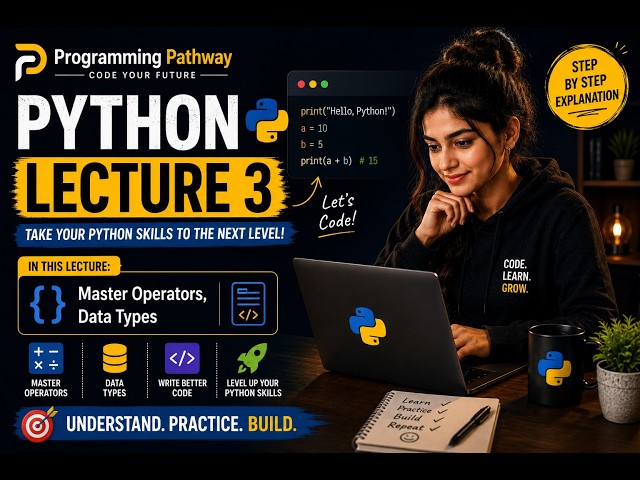 Python Course 2026 🚀 | Lecture 3: Master Operators, Data Types #python #codingforbeginners