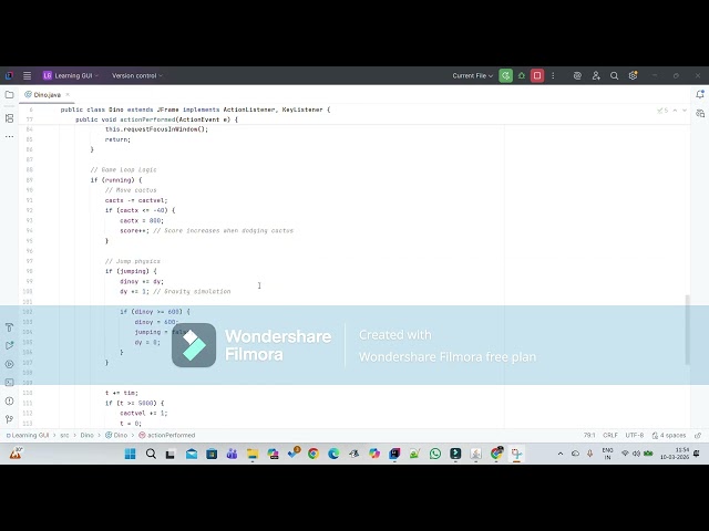 Making a simple Dino Game in Java using IntelliJ Idea