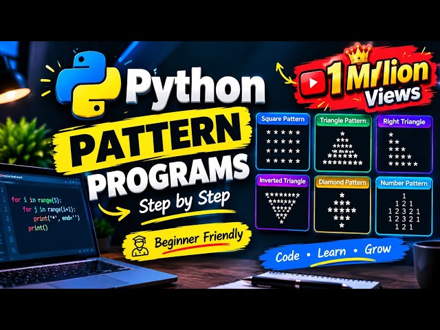 Python Pattern tutorial for beginners Urdu| Hindi 