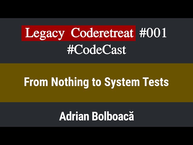 Code Cast: Legacy Coderetreat Episode 1 - From Nothing to System Tests [Java]
