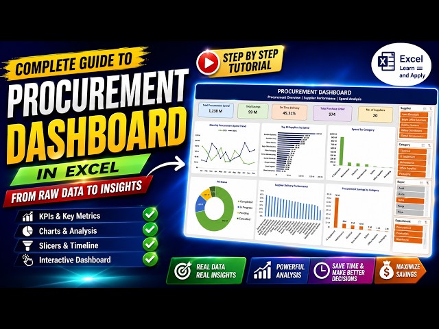 How to Create a Procurement Dashboard in Excel | Step-by-Step Tutorial