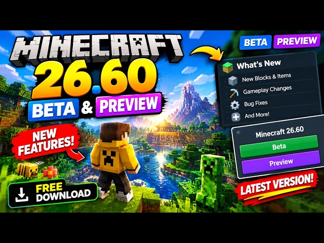 🔥 Minecraft 26.60 Beta & Preview Released! 😱 NEW Update Features + Free Download