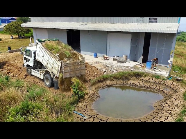 First Perfect Start New Project!Best Bulldozer Dozer Machine D41P Pushing Soil,Truck 5T Landfill Up
