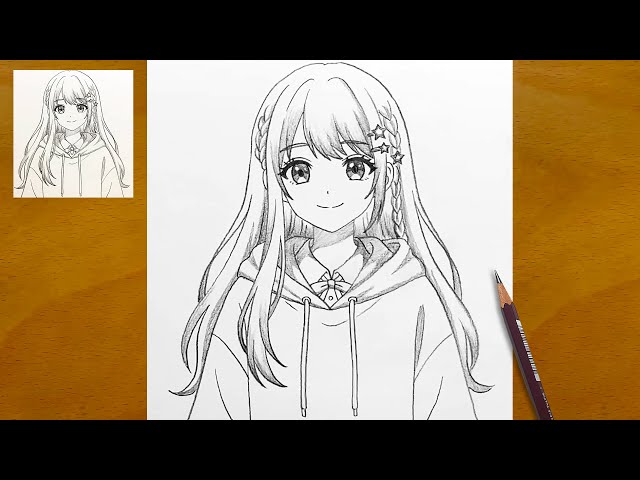 Cute Anime Girl Drawing Tutorial | Aesthetic Pencil Sketch