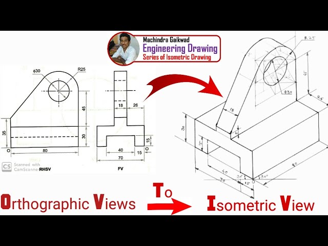 Isometric drawing engineering drawing | Isometric view in engineering drawing