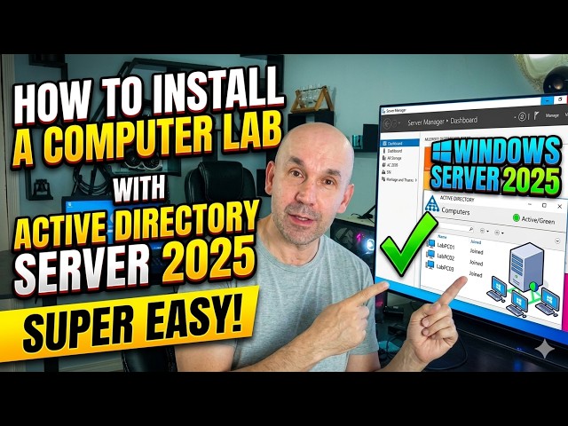 How to install a Computer Lab with Active Directory Server 2025. Super Easy. IT Training video.