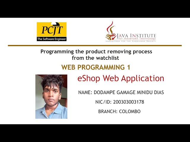 Programming the product removing process from the watchlist - eShop WebApp - Web Programming 1