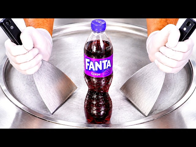 ASMR | Ice Cream Rolls - Fanta Grape Flavor
