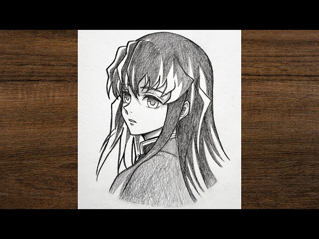 Muichiro Tokito Pencil Drawing Tutorial | Demon Slayer Anime Sketch & Smooth Shading Step by Step