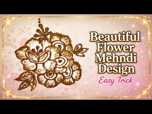 Beautiful flower mehndi design easy trick #mehndi #mehndidesign #hena #viral 