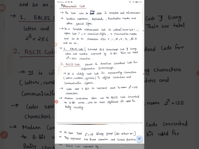 Digital Electronics Alphanumeric code ASCII