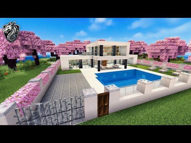 Minecraft Modern Mansion Build | Easy House Tutorial | Turbo Gamer 1.3