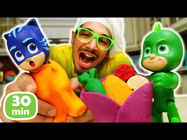 The ingredients for making burritos. Cook with the PJ Masks!