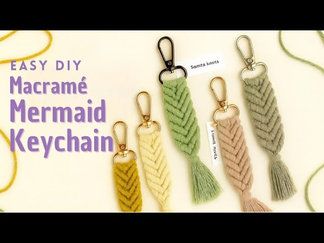 DIY Macrame Mermaid Tail Keychain | Easy Beginner Tutorial + Boho Accessory