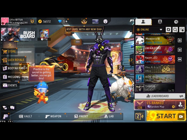 Free fire CSR rank push  with subcribers live stream  @YD_IS_LIVE​