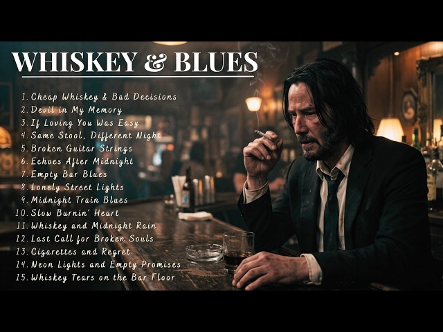 Midnight Whiskey Blues 🍂 Slow Blues for Late Night Relaxing & Calm Vibes