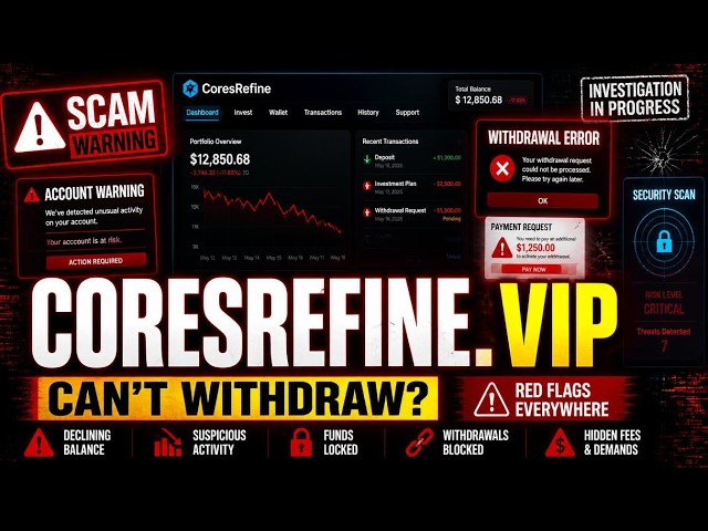 CoresRefine.vip Review: Legit or Scam? Victims Report Being Scammed