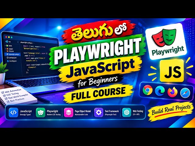 Playwright JS Full Course in Telugu (2026) | Complete Automation Testing & Framework Masterclass