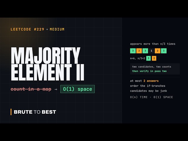 LeetCode #229: Majority Element II — Two Candidates, One Pass