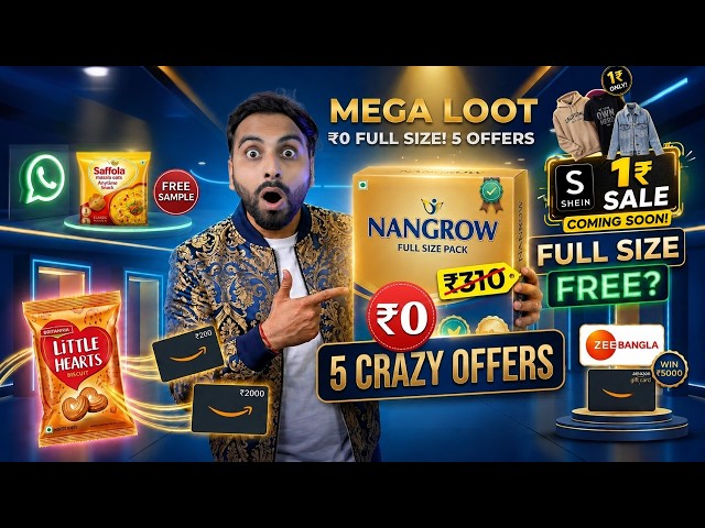 Shein Rs.1 Sale | Saffola FREE Sample | Britannia FREE Amazon Voucher | Nangrow Rs.0 Offer |